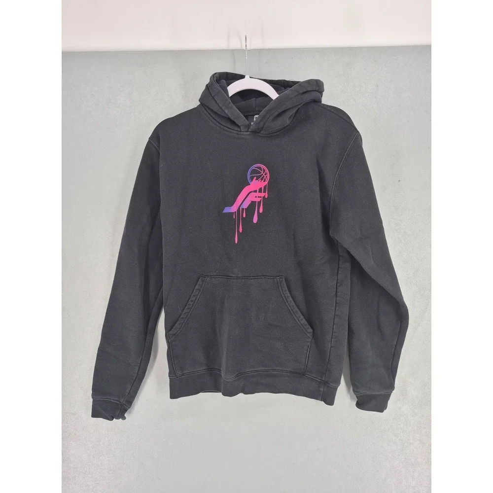 Overtime Youth Hoodie Black Basketball Drip Graphic Pullover XL